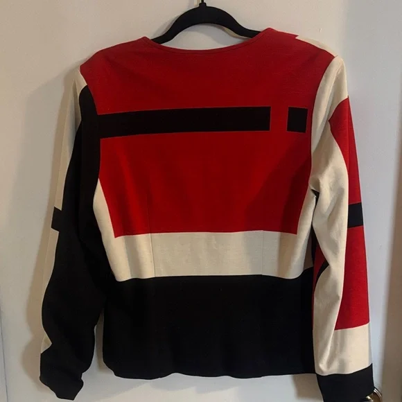 Joseph Ribkoff Red and Black Colorblock Jacket - Picture 5 of 5